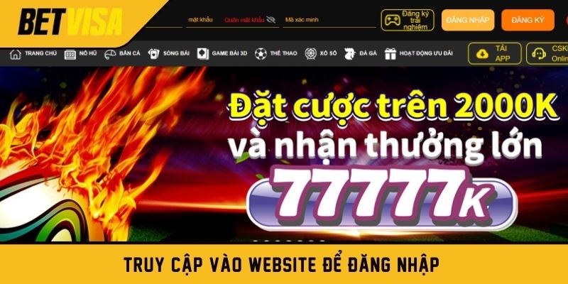 Truy cập vào website để đăng nhập